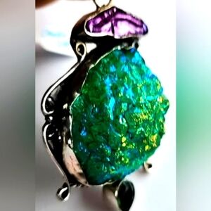 Vintage Native American Navajo opal rock charm the rock is of real opal
